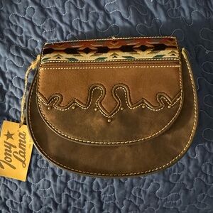 ✨ Tony Lama Tan and Brown Shoulder Bag New with Tags ✨